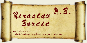 Miroslav Borčić vizit kartica